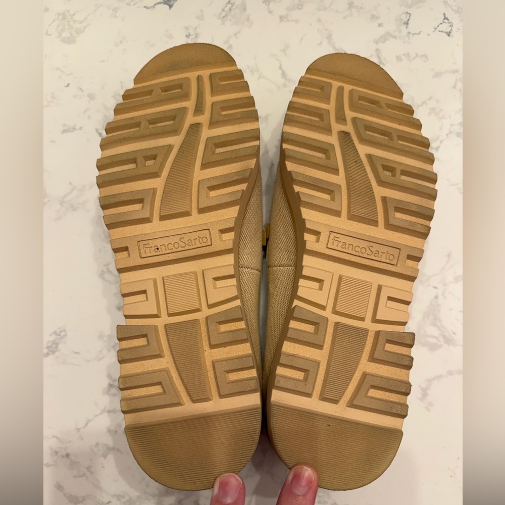 Franco Sarto Tan Loafers with Gold Accents - Picture 5 of 6
